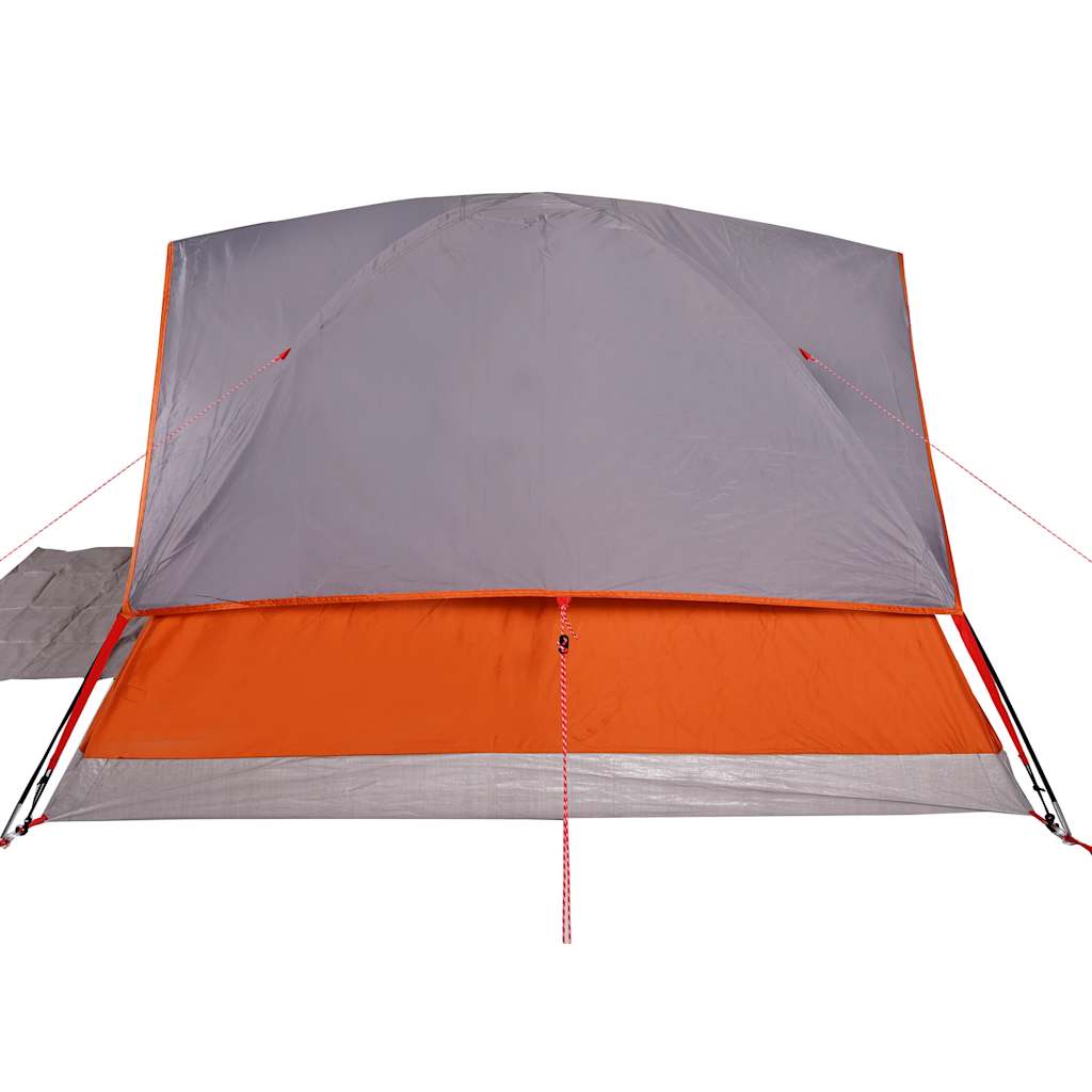 Kuppeltelt For Camping 6 Personer Oransje Vanntett