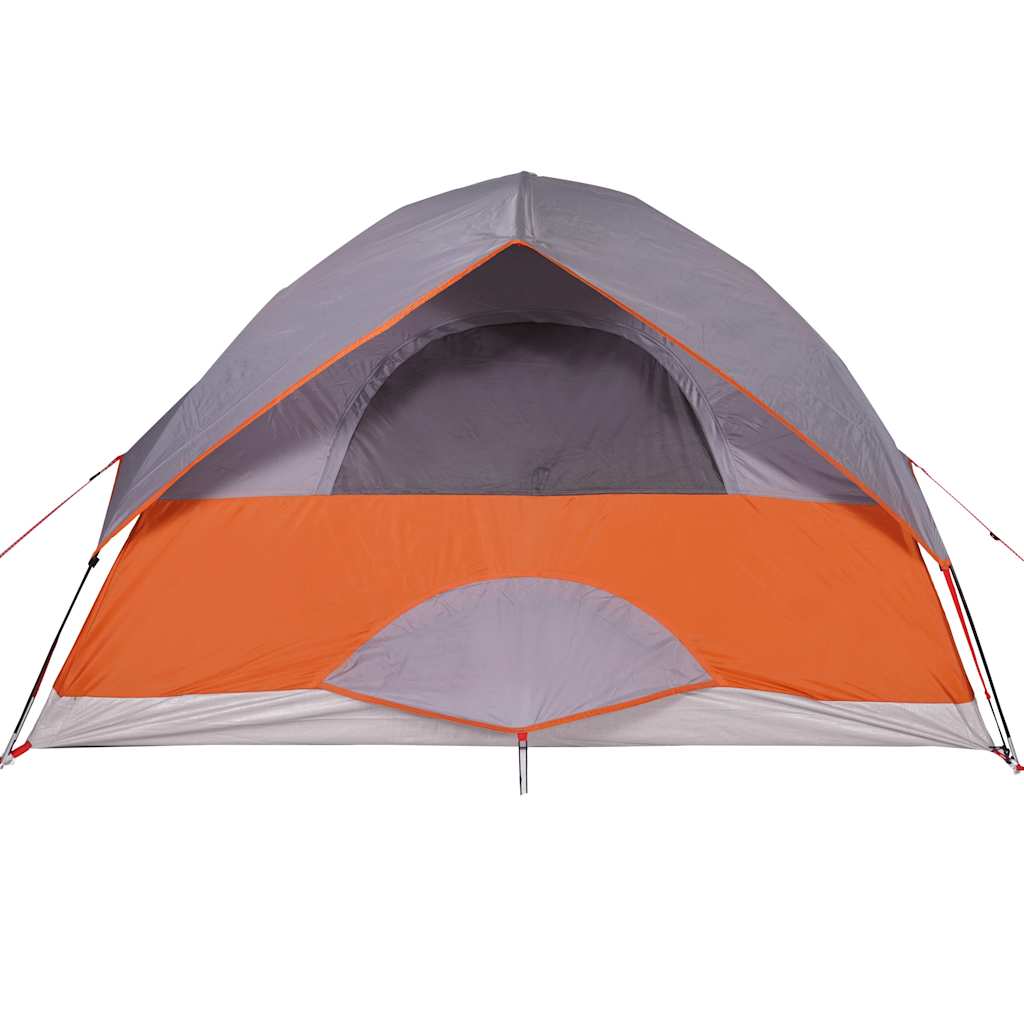 Kuppeltelt For Camping 6 Personer Oransje Vanntett