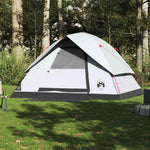 Kuppeltelt For Camping 6 Personer Hvit Blendingsstoff Vanntett