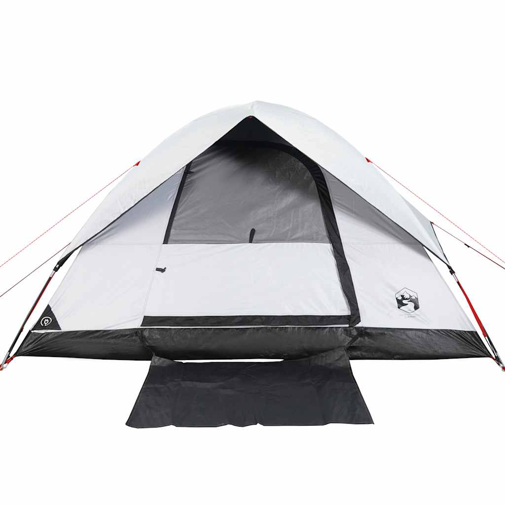 Kuppeltelt For Camping 6 Personer Hvit Blendingsstoff Vanntett