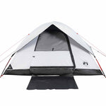 Kuppeltelt For Camping 6 Personer Hvit Blendingsstoff Vanntett