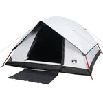 Kuppeltelt For Camping 6 Personer Hvit Blendingsstoff Vanntett