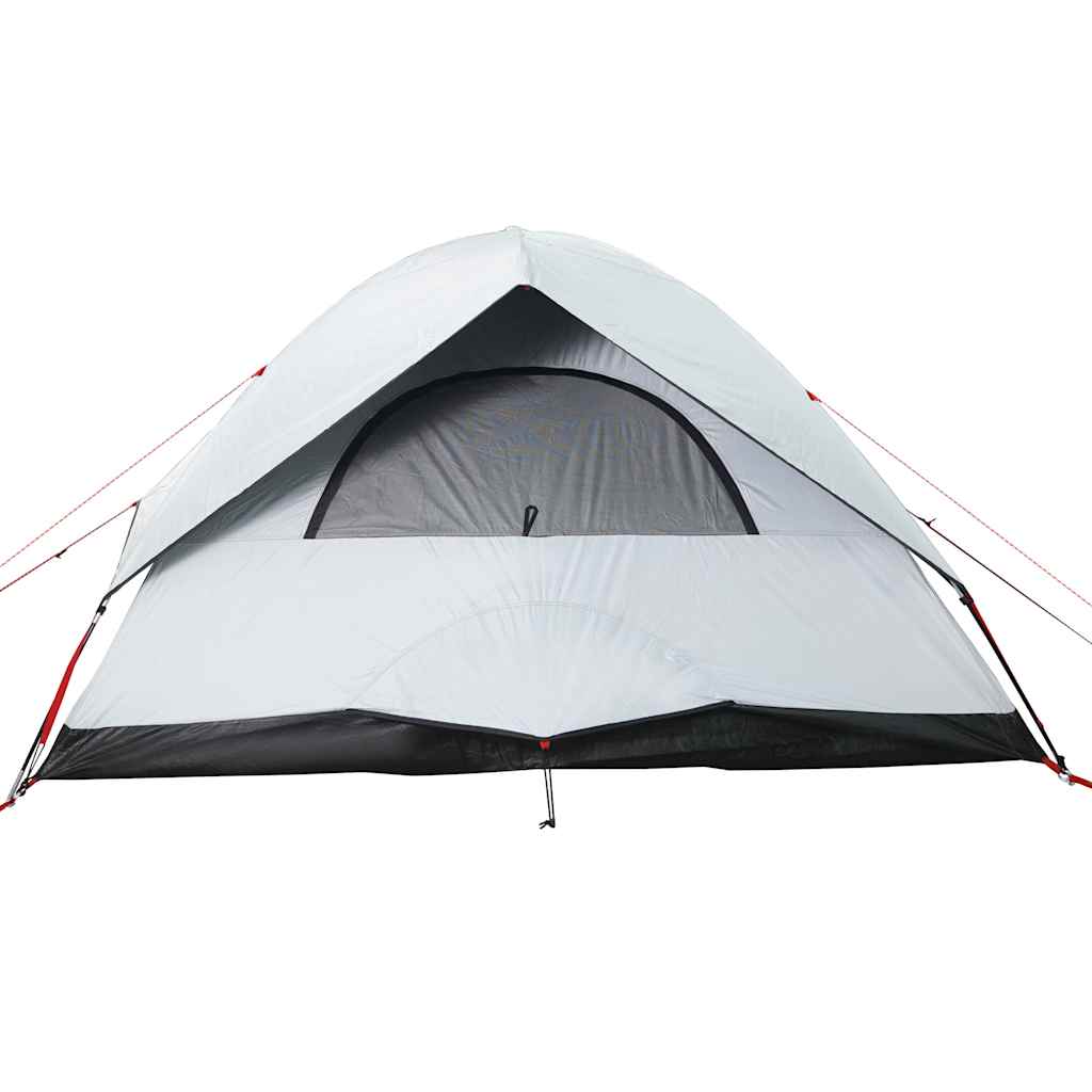 Kuppeltelt For Camping 6 Personer Hvit Blendingsstoff Vanntett