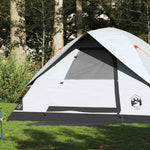 Kuppeltelt For Camping 6 Personer Hvit Blendingsstoff Vanntett
