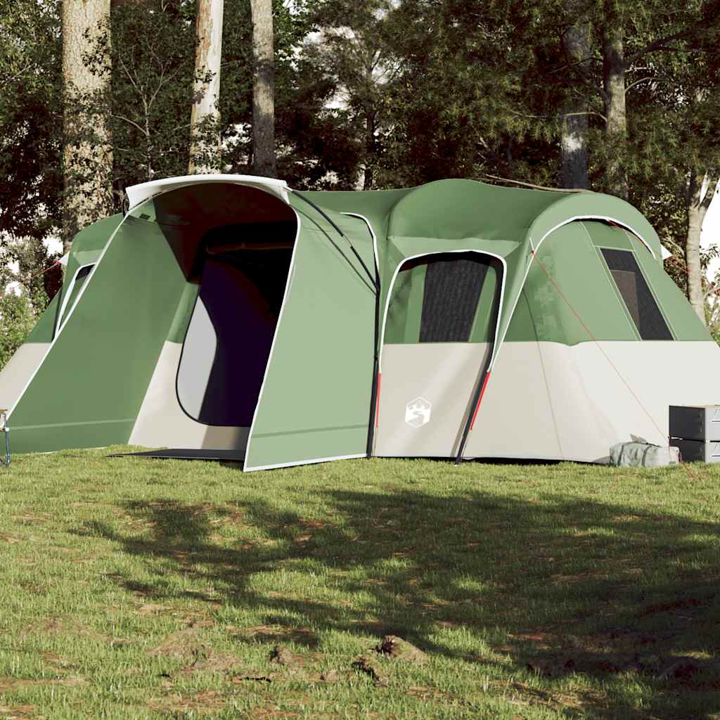 Tunneltelt For Camping 16 Personer Grønn Vanntett