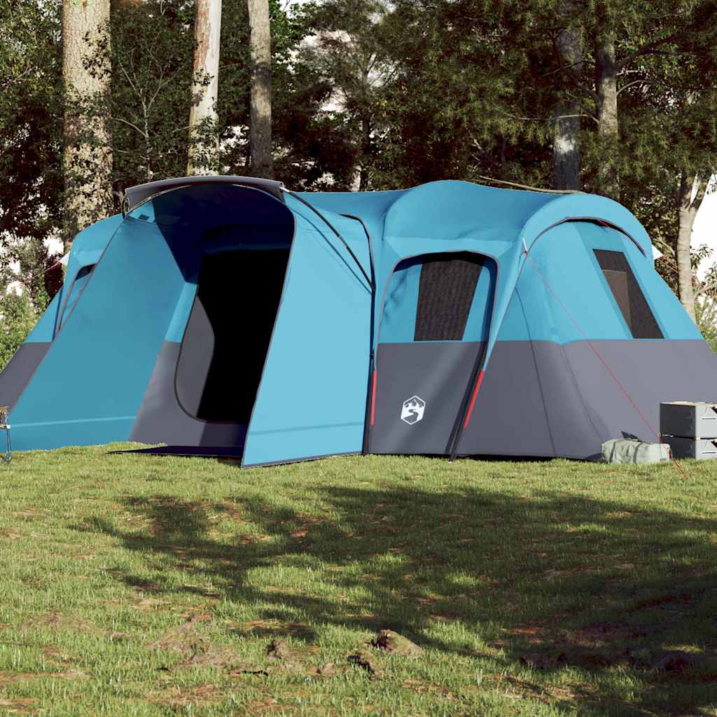 Tunneltelt For Camping 16 Personer Blå Vanntett