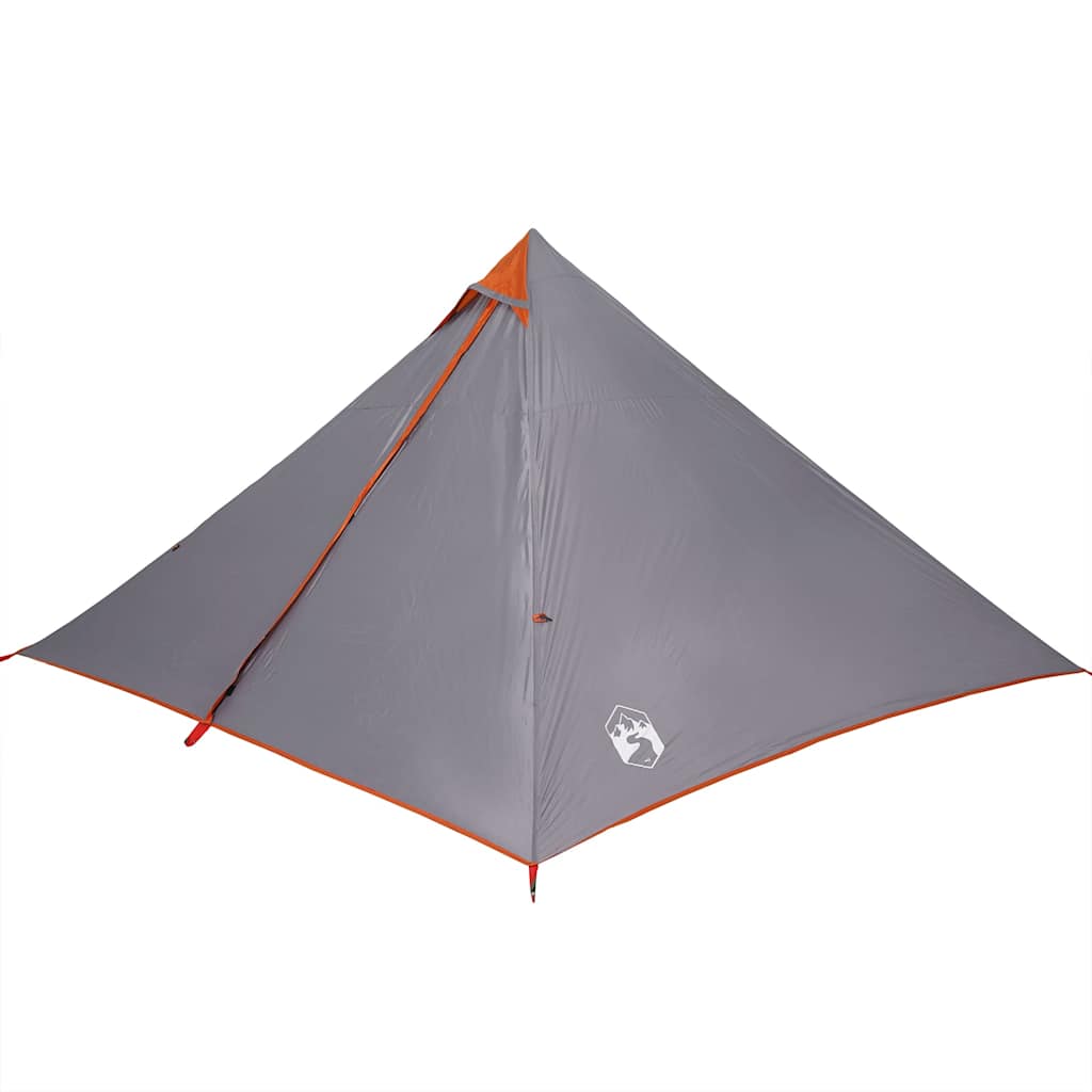 Familietelt Tipi For 7 Personer Grå Og Oransje Vanntett