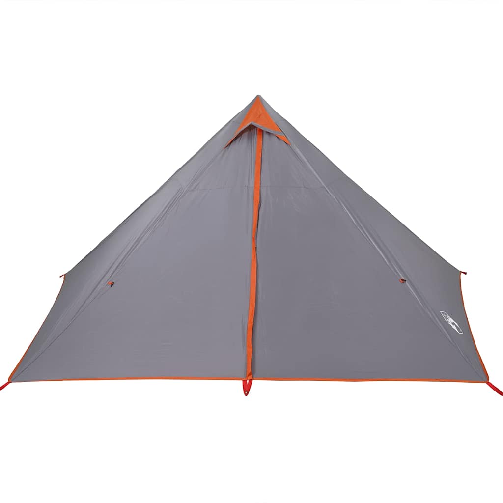 Familietelt Tipi For 7 Personer Grå Og Oransje Vanntett