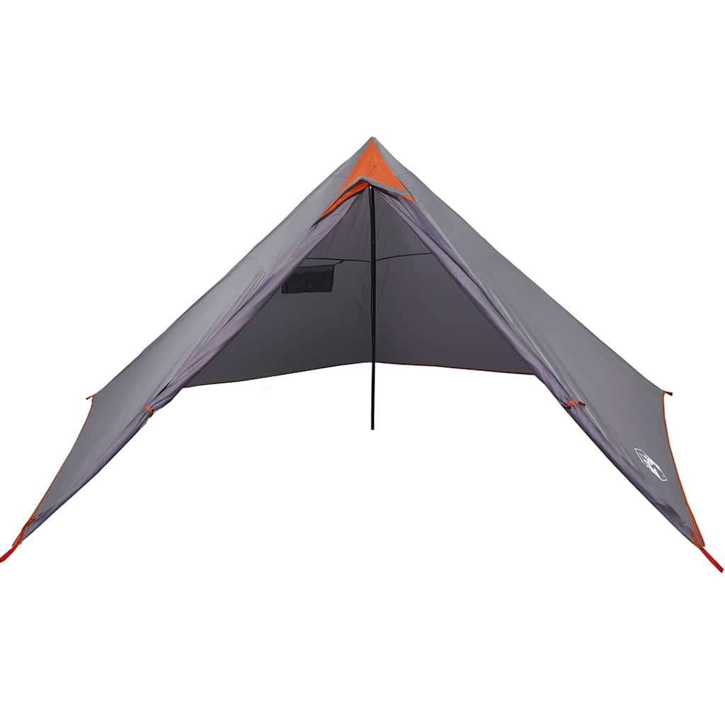 Familietelt Tipi For 7 Personer Grå Og Oransje Vanntett