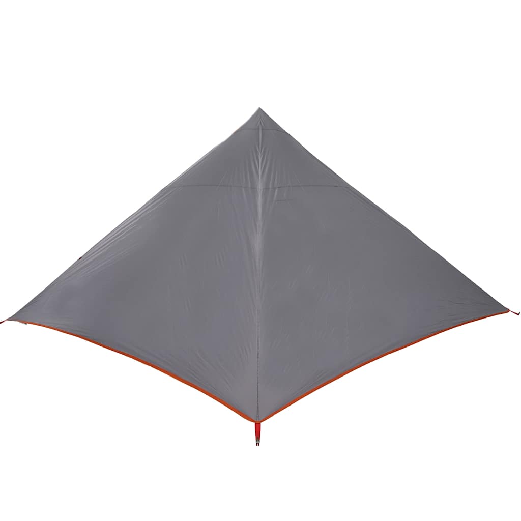 Familietelt Tipi For 7 Personer Grå Og Oransje Vanntett