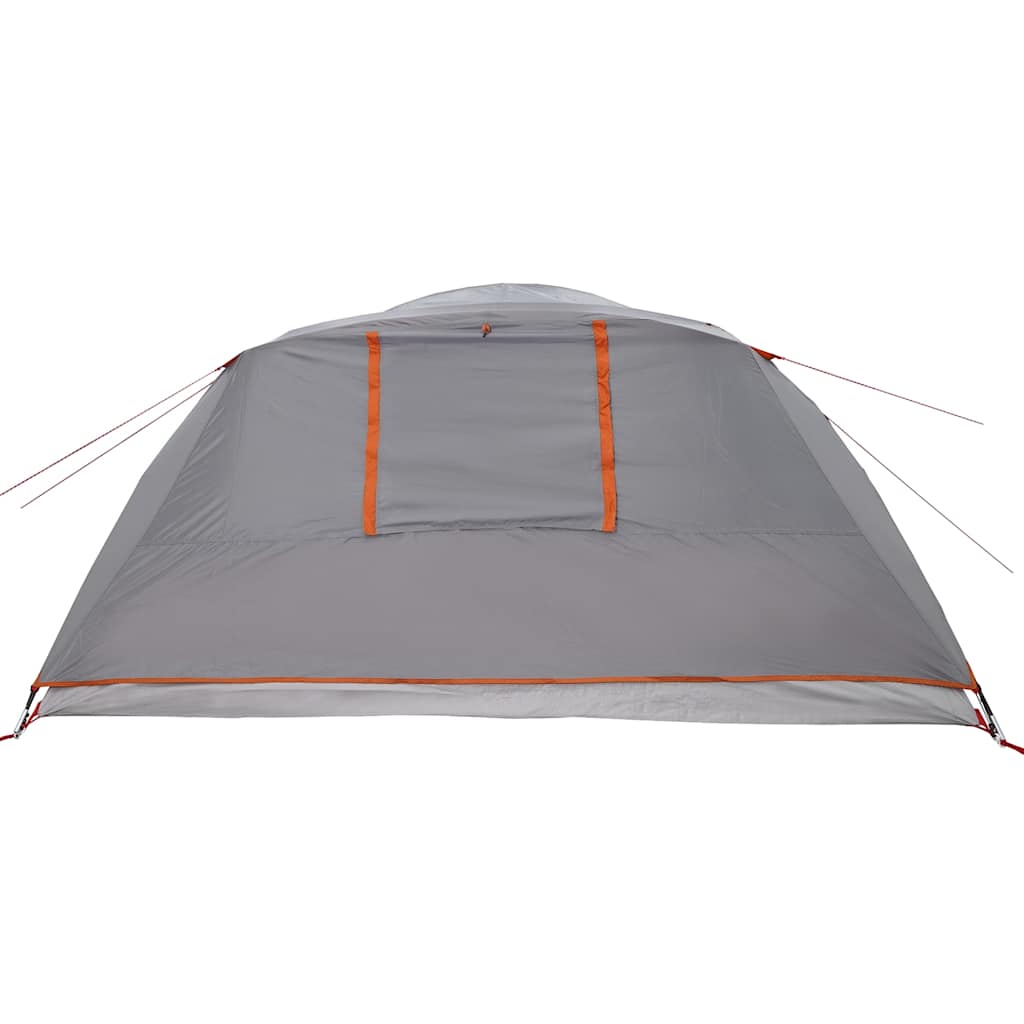 Campingtelt 4 Personer Grå Og Oransje Vanntett