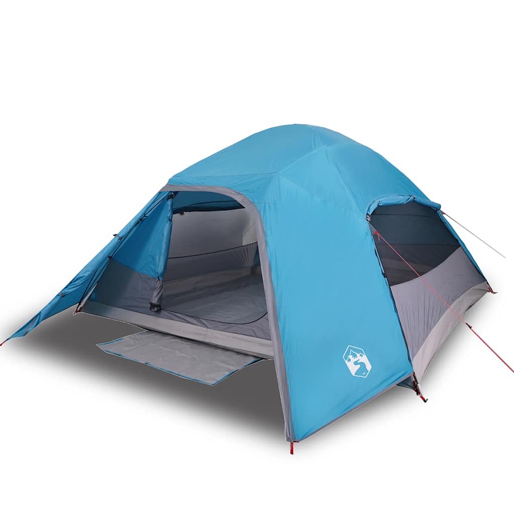 Kuppeltelt For Camping 4 Personer Blå Vanntett