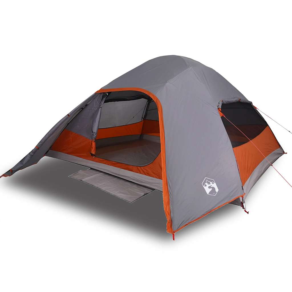 Kuppeltelt For Camping 4 Personer Grå Vanntett