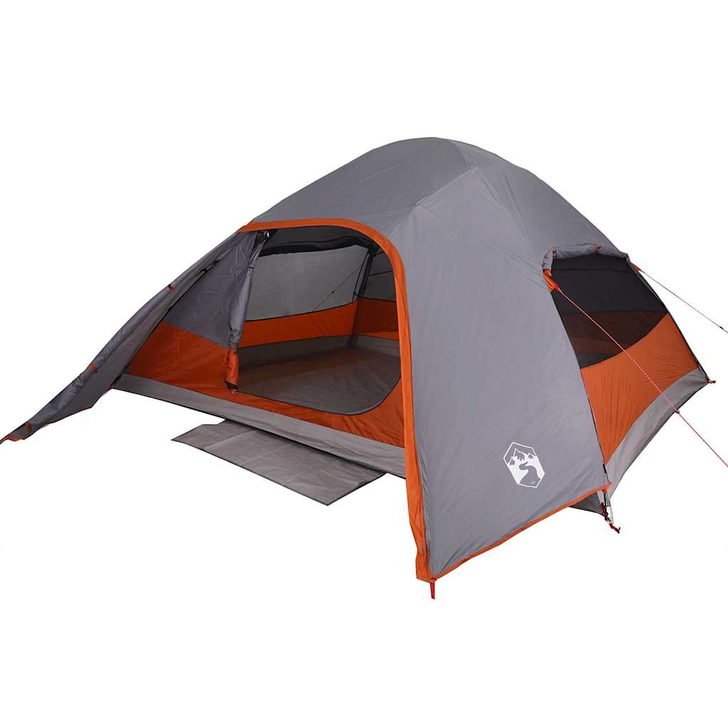 Kuppeltelt For Camping 4 Personer Grå Vanntett