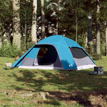 Kuppeltelt For Camping 6 Personer Blå Vanntett