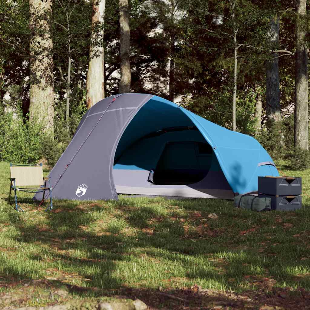 Kuppeltelt For Camping 4 Personer Blå Vanntett