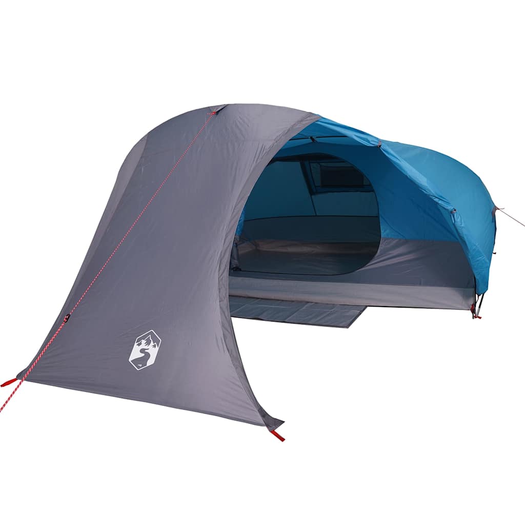 Kuppeltelt For Camping 4 Personer Blå Vanntett