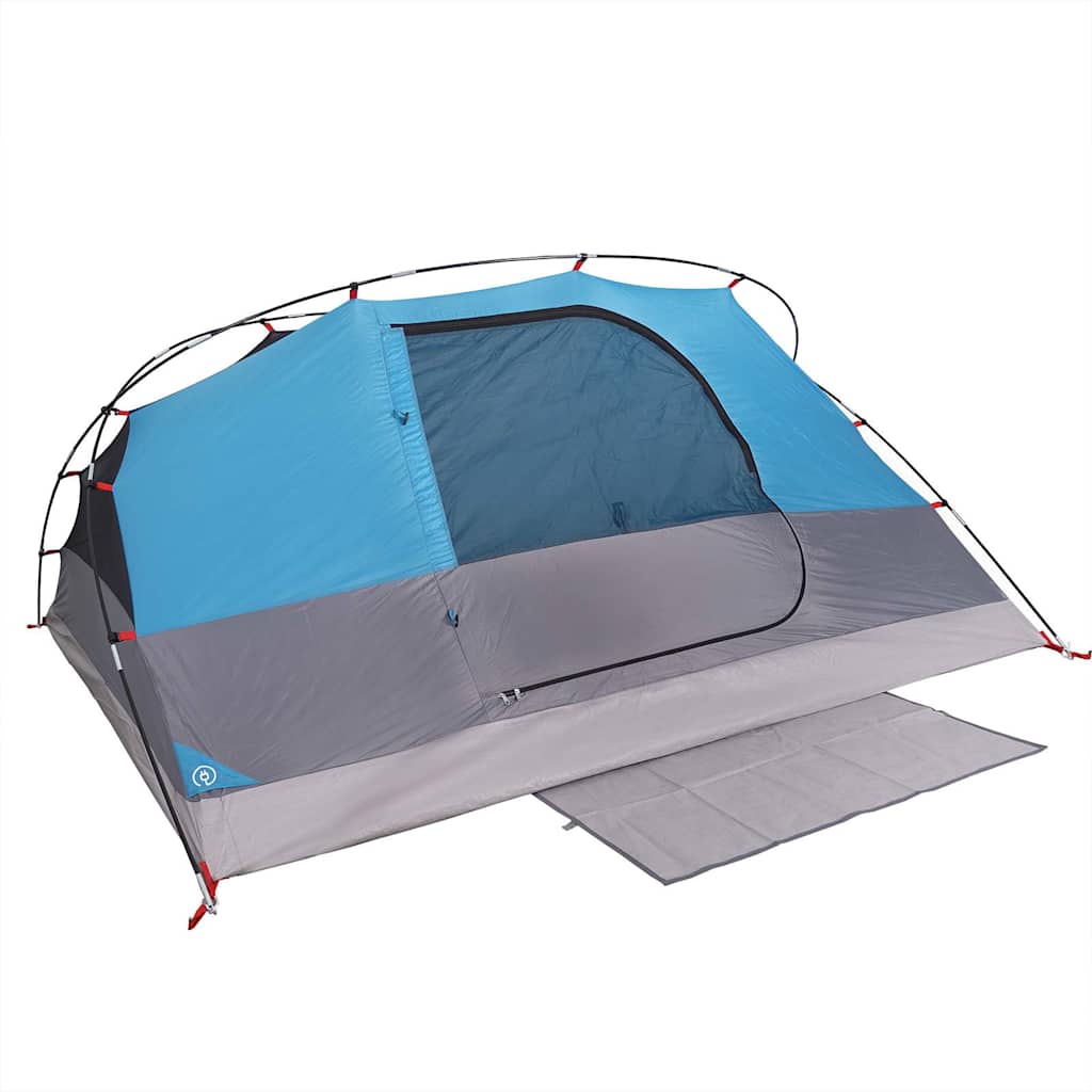 Kuppeltelt For Camping 4 Personer Blå Vanntett