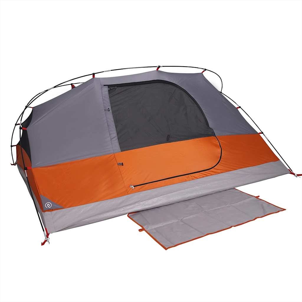 Kuppeltelt For Camping 4 Personer Oransje Vanntett