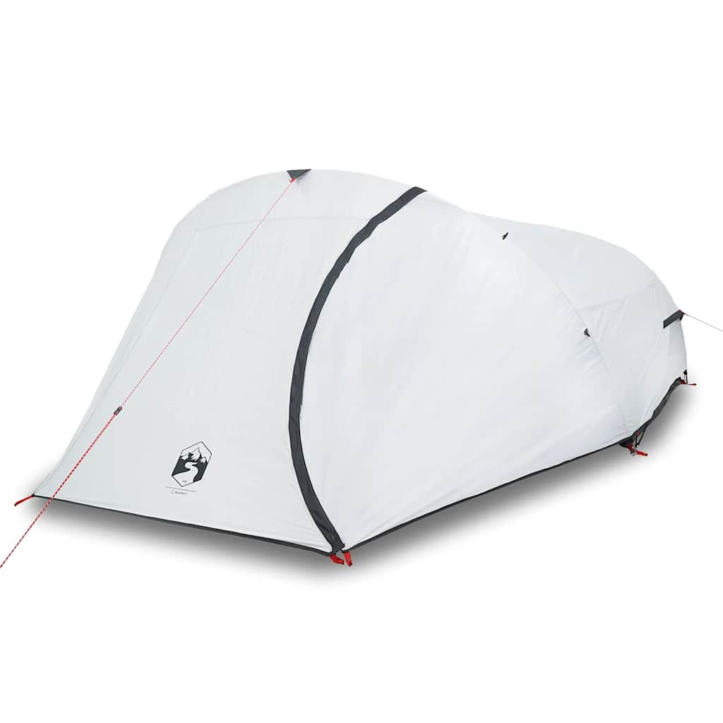 Kuppeltelt For Camping 4 Personer Hvit Blendingsstoff Vanntett