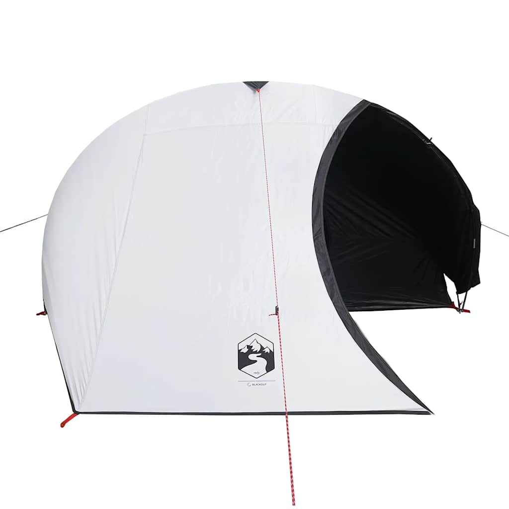 Kuppeltelt For Camping 4 Personer Hvit Blendingsstoff Vanntett