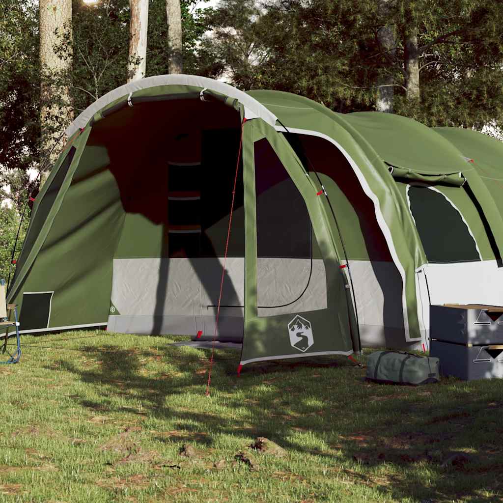 Tunneltelt For Camping 8 Personer Grønn Vanntett