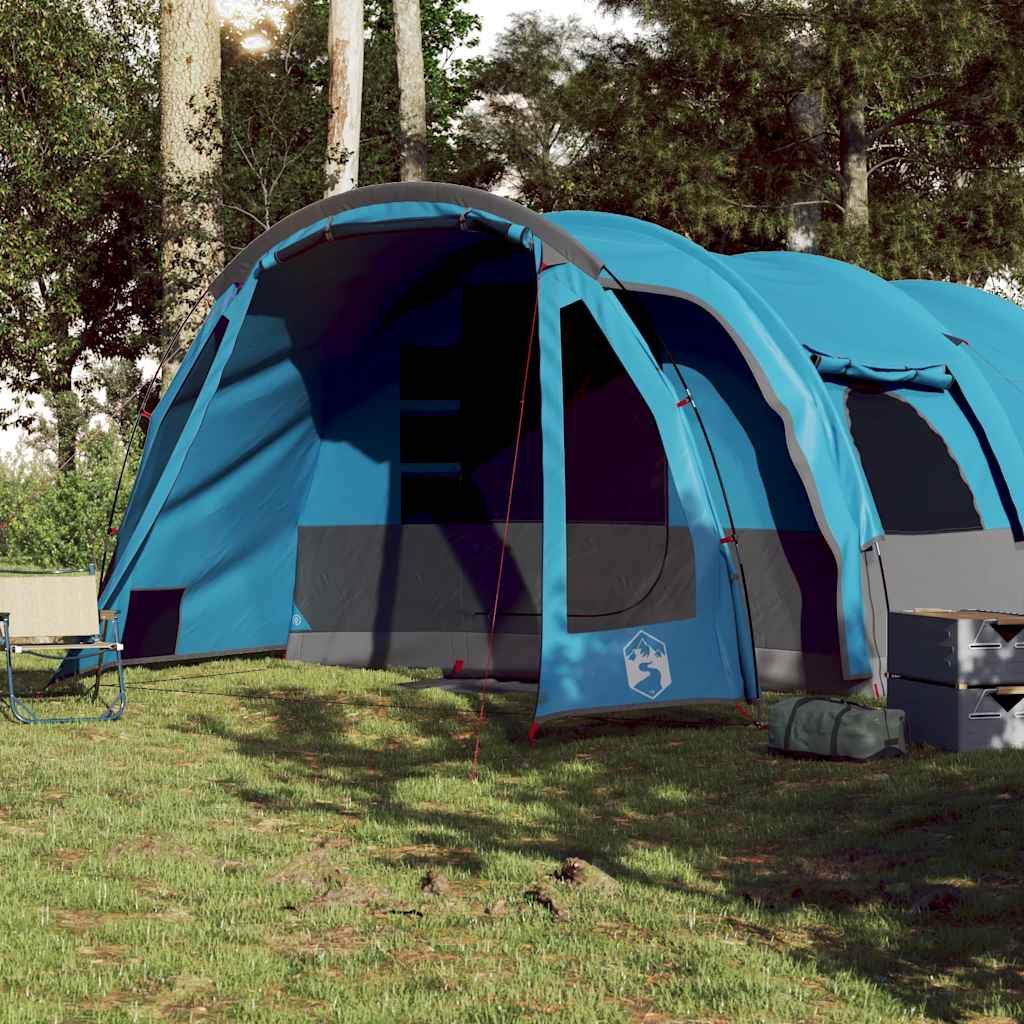 Tunneltelt For Camping 8 Personer Blå Vanntett