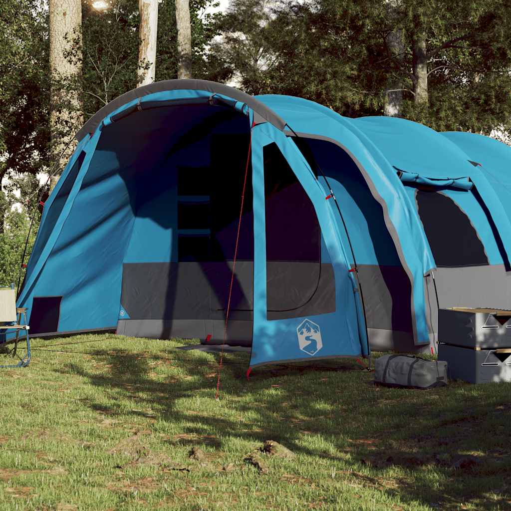 Tunneltelt For Camping 8 Personer Blå Vanntett