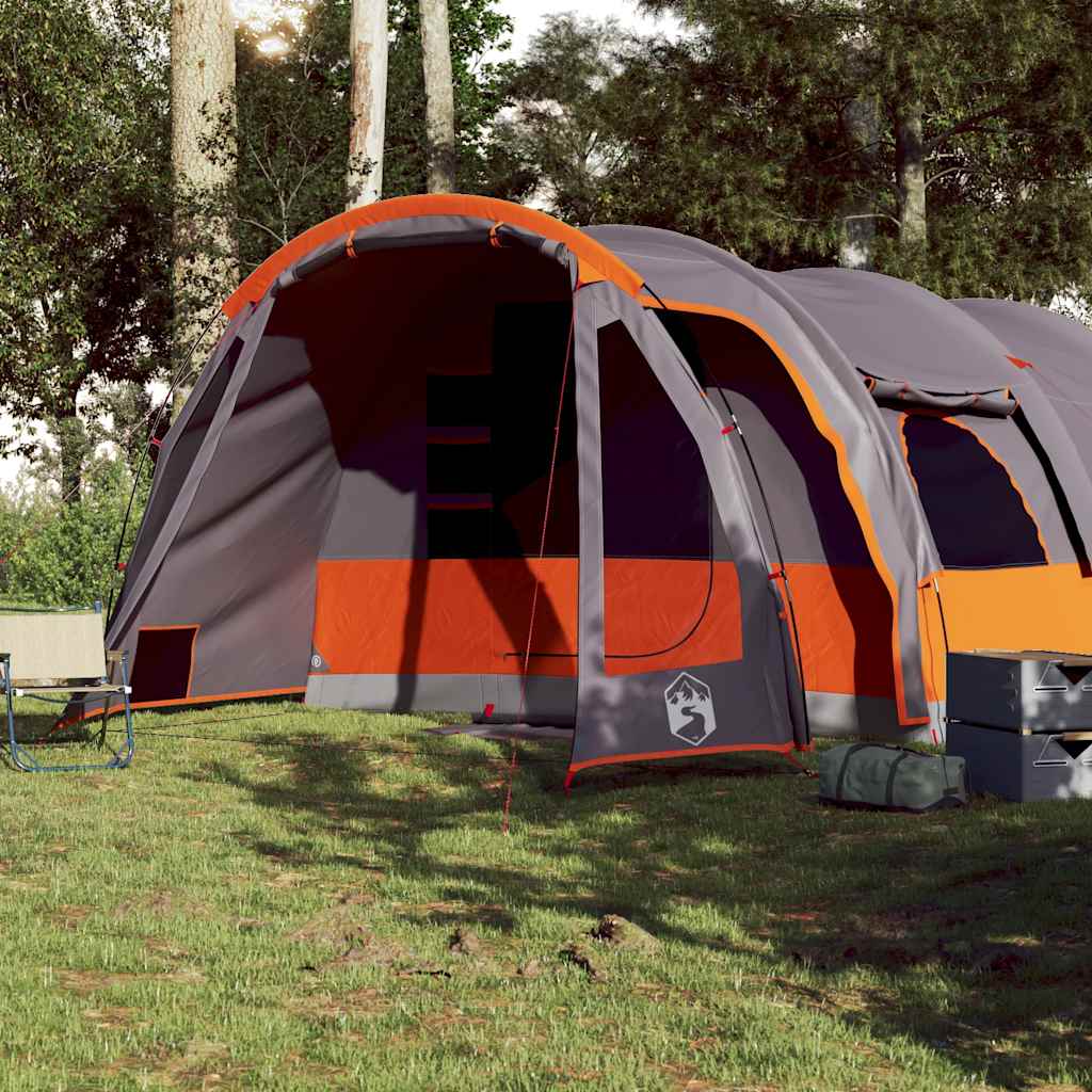 Tunneltelt For Camping 8 Personer Grå Vanntett