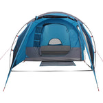 Tunneltelt For Camping 4 Personer Blå Vanntett