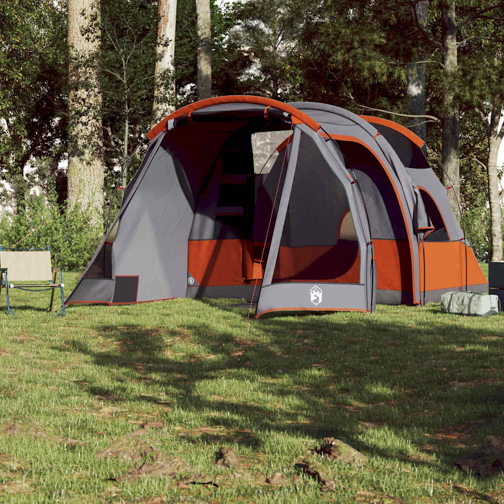 Tunneltelt For Camping 4 Personer Grå Vanntett