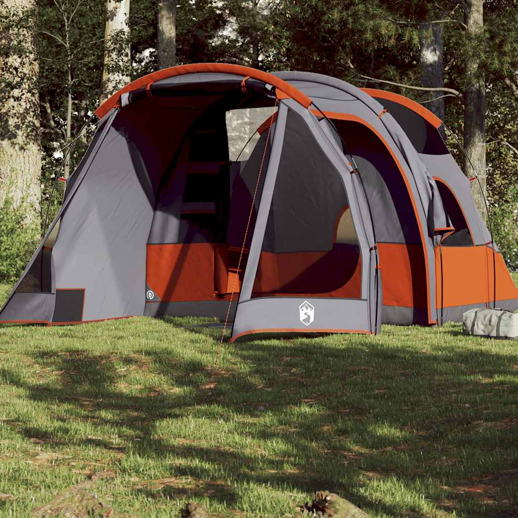 Tunneltelt For Camping 4 Personer Grå Vanntett