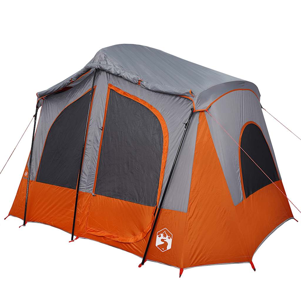 Campingtelt 5 Personer Grå Og Oransje Vanntett