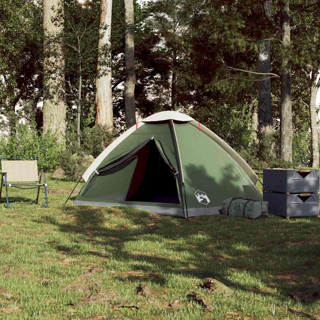 Kuppeltelt For Camping 2 Personer Grønn Vanntett