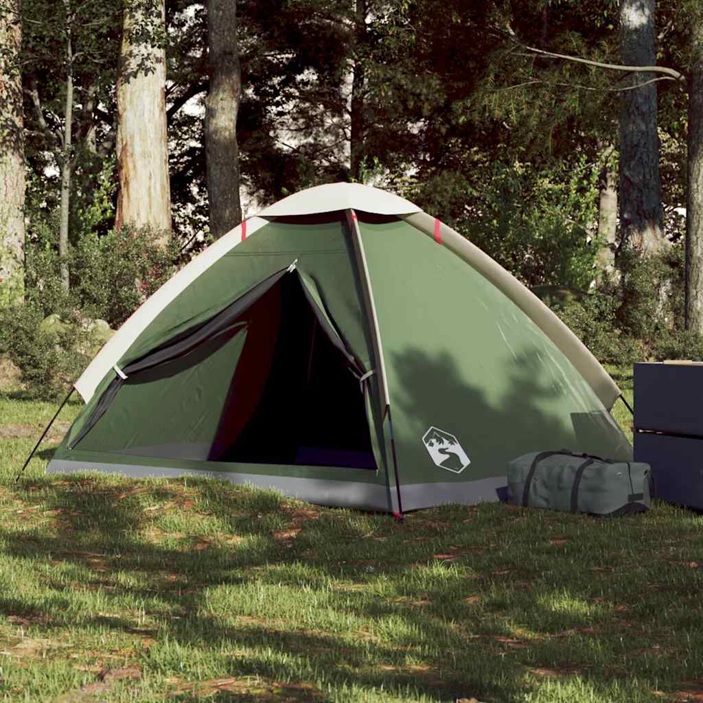 Kuppeltelt For Camping 2 Personer Grønn Vanntett