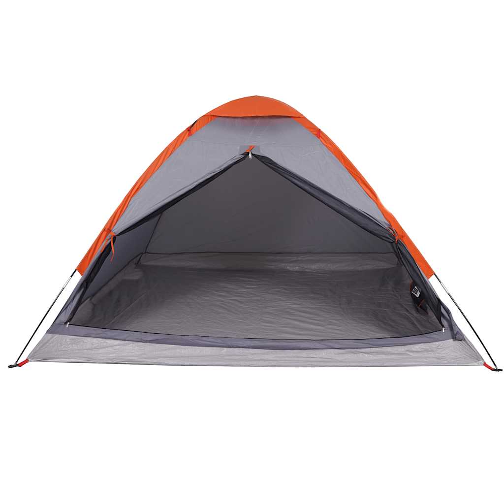 Kuppeltelt For Camping 2 Personer Grå Og Oransje Vanntett