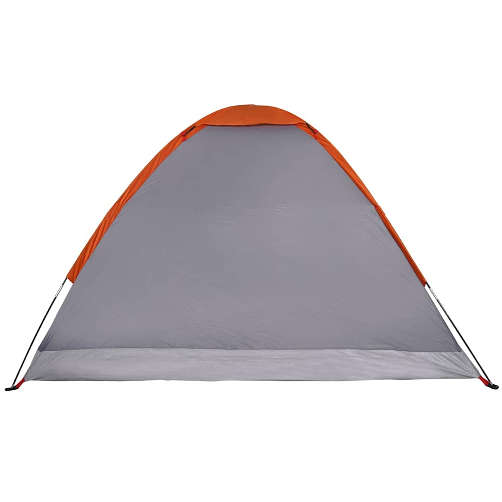 Kuppeltelt For Camping 2 Personer Grå Og Oransje Vanntett