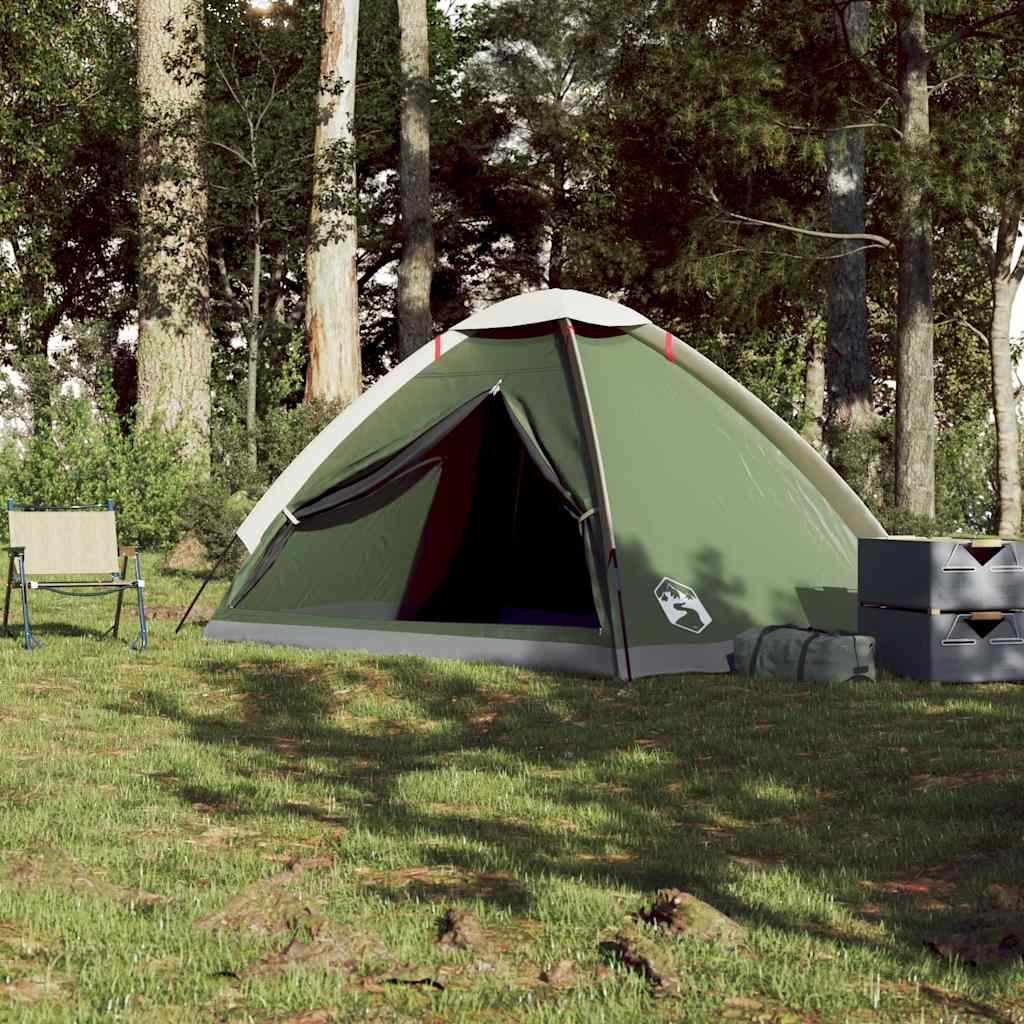 Kuppeltelt For Camping 4 Personer Grønn Vanntett