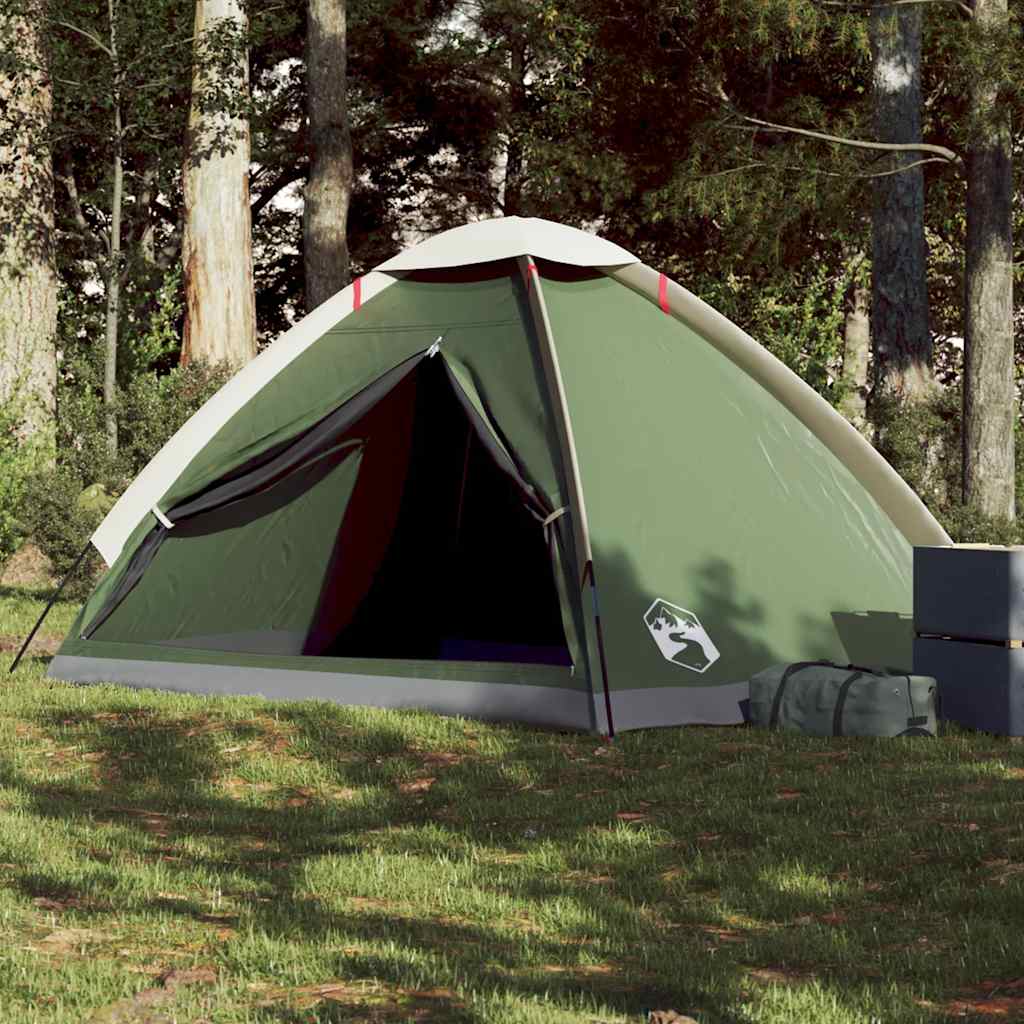 Kuppeltelt For Camping 4 Personer Grønn Vanntett