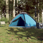 Kuppeltelt For Camping 4 Personer Blå Vanntett