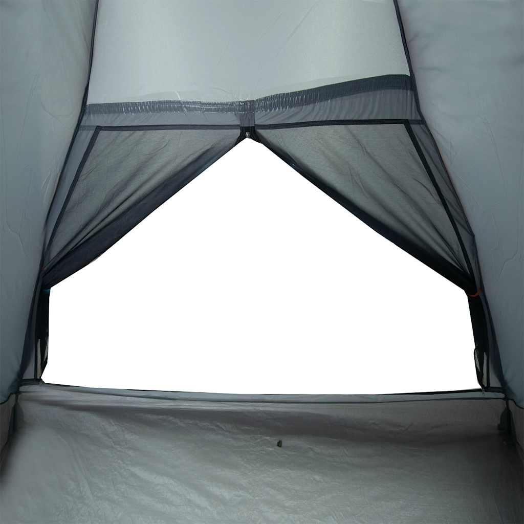 Kuppeltelt For Camping 4 Personer Grå Og Oransje Vanntett