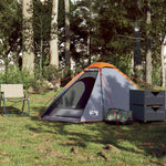 Kuppeltelt For Camping 2 Personer Grå Og Oransje Vanntett