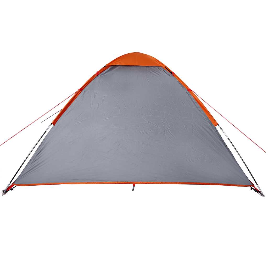 Kuppeltelt For Camping 2 Personer Grå Og Oransje Vanntett