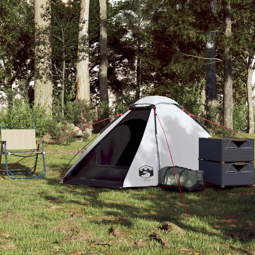 Kuppeltelt For Camping 2 Personer Hvit Blendingsstoff Vanntett