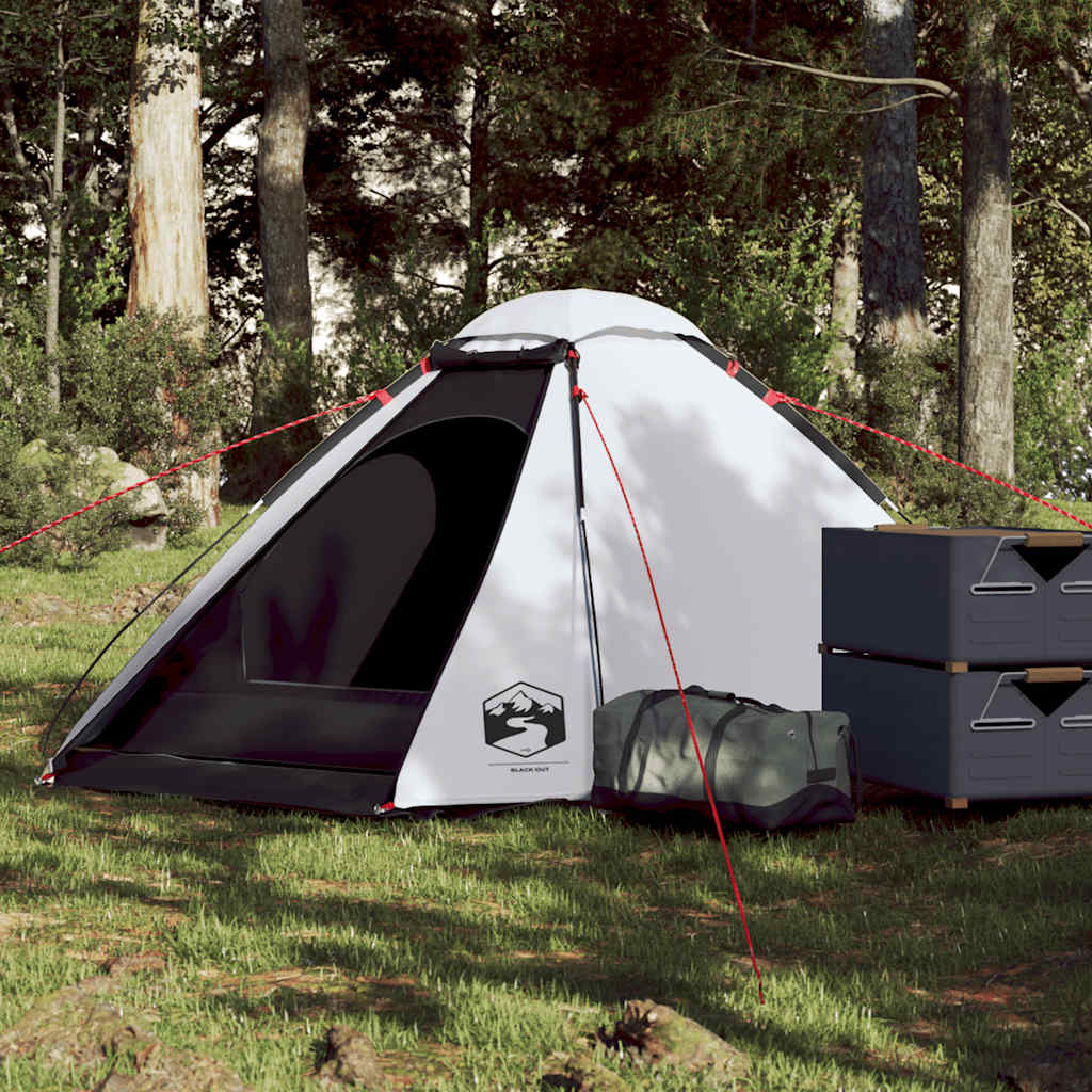 Kuppeltelt For Camping 2 Personer Hvit Blendingsstoff Vanntett