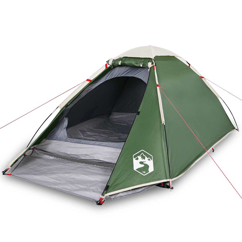 Kuppeltelt For Camping 4 Personer Grønn Vanntett