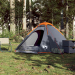 Kuppeltelt For Camping 4 Personer Grå Og Oransje Vanntett