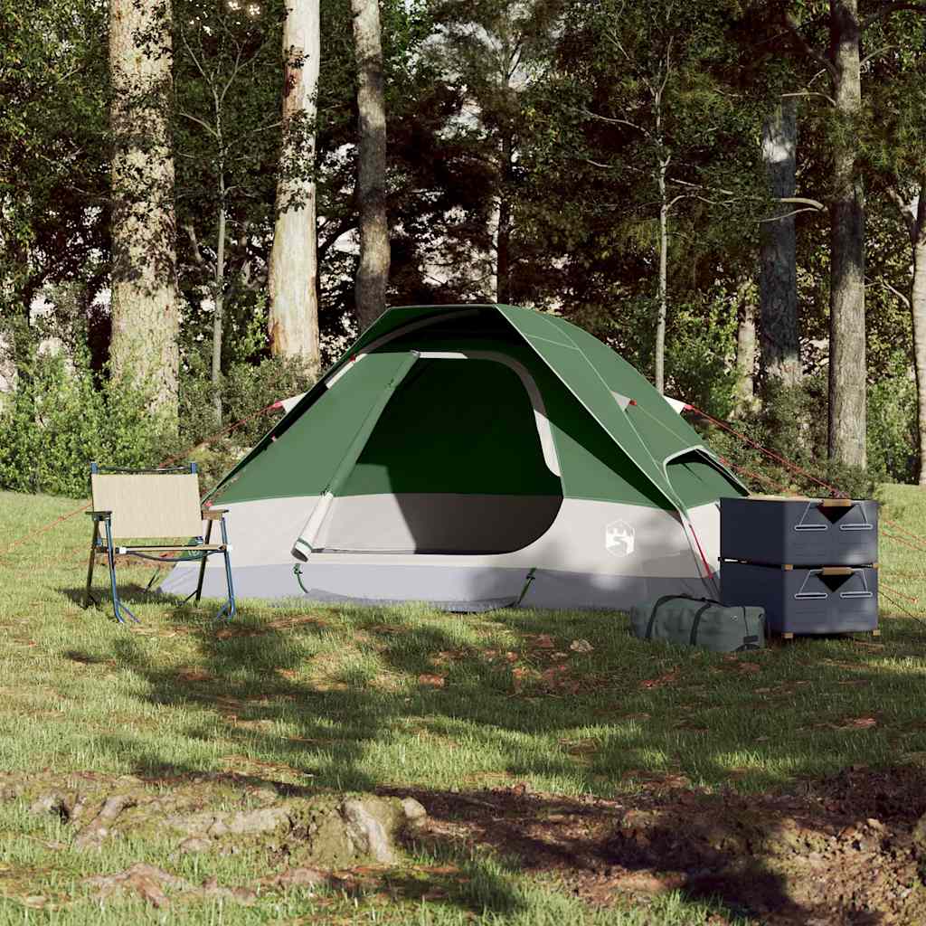 Kuppeltelt For Camping 2 Personer Grønn Vanntett