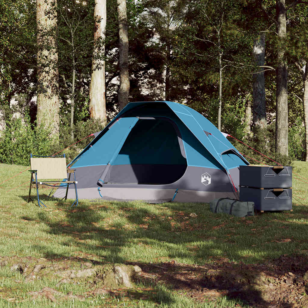 Kuppeltelt For Camping 1 Person Blå Vanntett