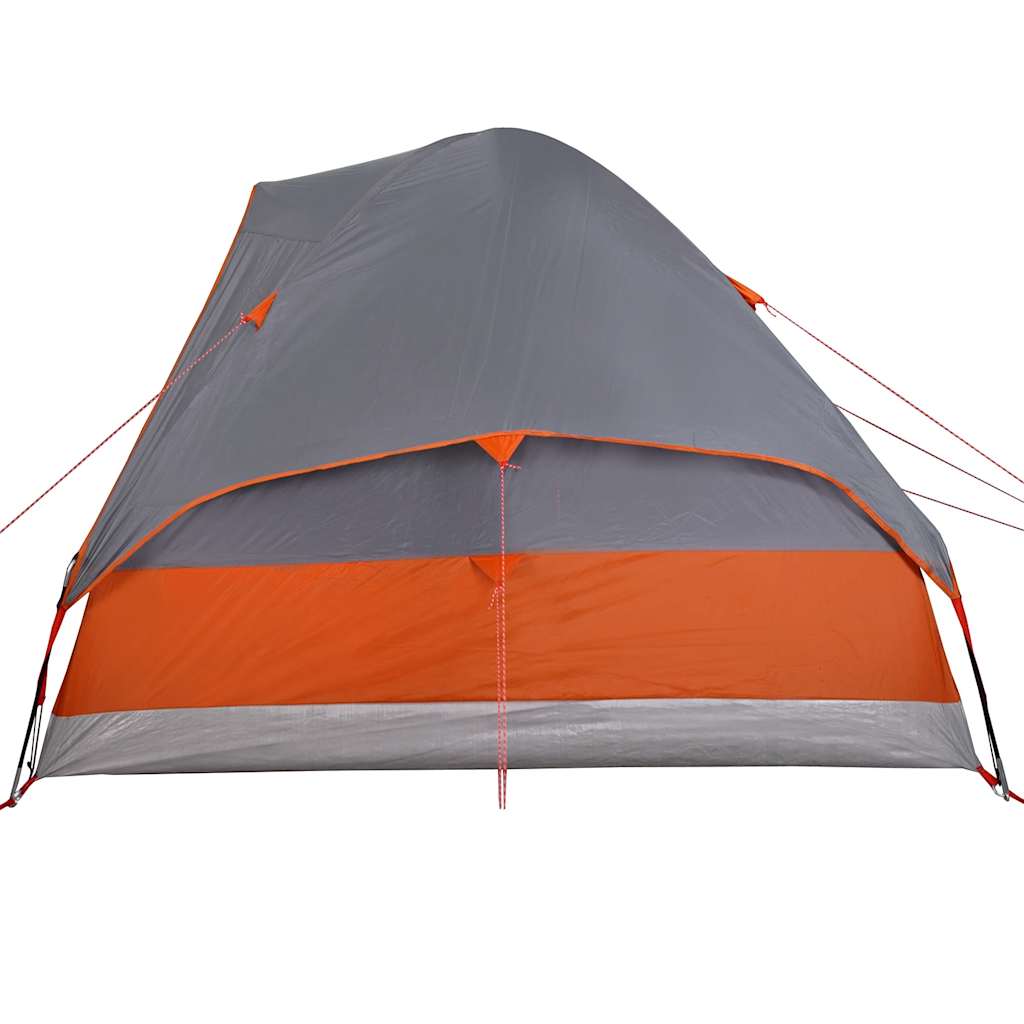 Kuppeltelt For Camping 2 Personer Grå Og Oransje Vanntett